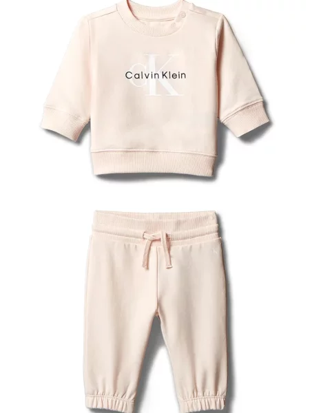 Calvin Klein Jeans compleu de trening pentru copii cu roz