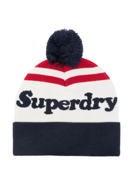 Căciulă Superdry cu dungi alb