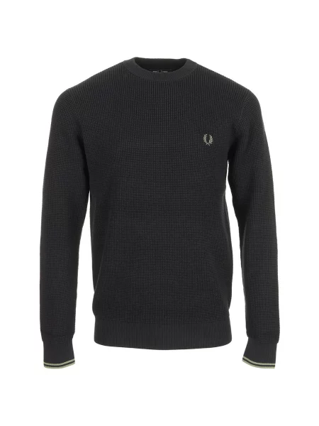 Svetr FRED PERRY Waffle Stitch Jumper Black XL černý