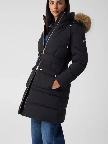 GUESS Palton New Fatema negru