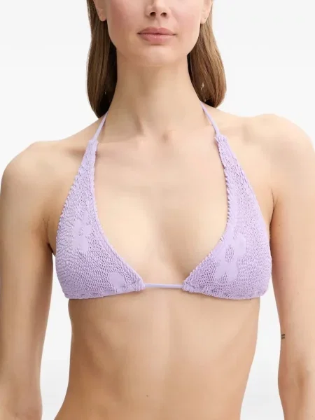 Top Bond Eye cu model floral din jacard violet