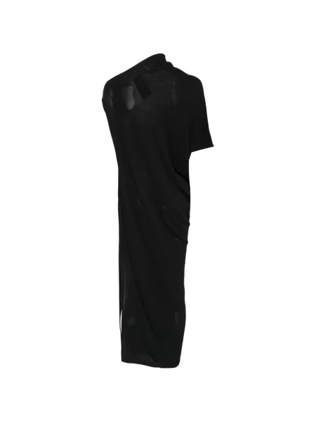 Rochie maxi Isabel Benenato asimetrică drapată negru