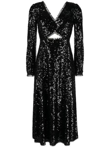Rochie midi Needle & Thread cu paiete până la genunchi de costum negru