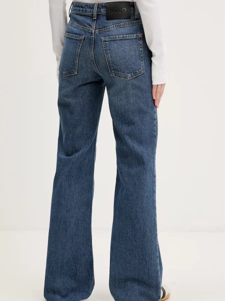 HUGO jeansy flare Gorinne granatowe