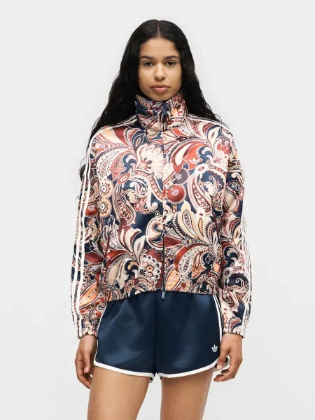 ADIDAS ORIGINALS Prijelazna jakna Liberty London Firebird noćno / svijetlosmeđa / narančasta / merlot plava