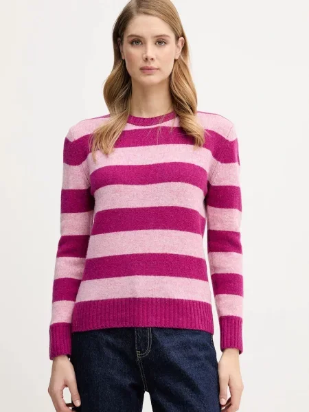 United Colors of Benetton sweter wełniany różowy