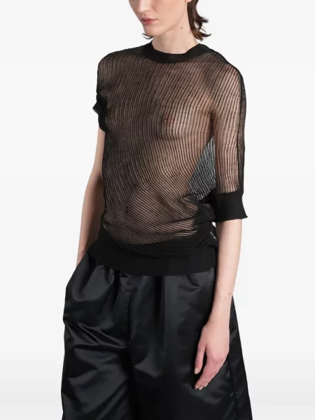 Tricou Junya Watanabe tricotate asimetric negru
