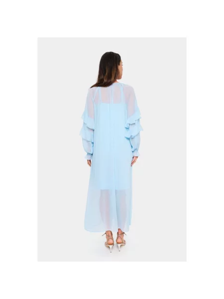 Sukienka Saint Tropez z falbankami niebieska