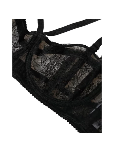Biustonosz balkonetka Dolce And Gabbana z nadrukiem czarna
