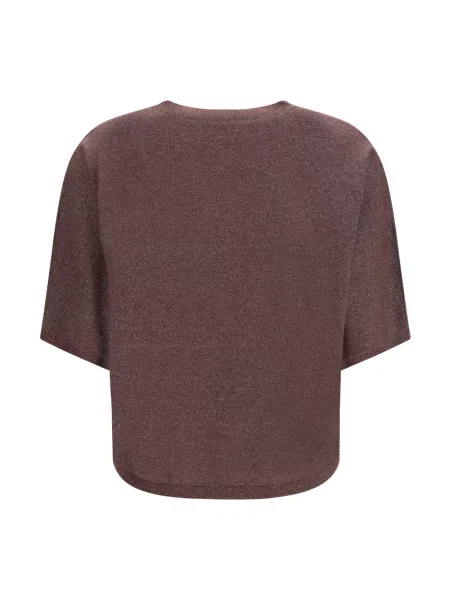 Sweter Brunello Cucinelli z kaszmiru z krótkim rękawem brązowy
