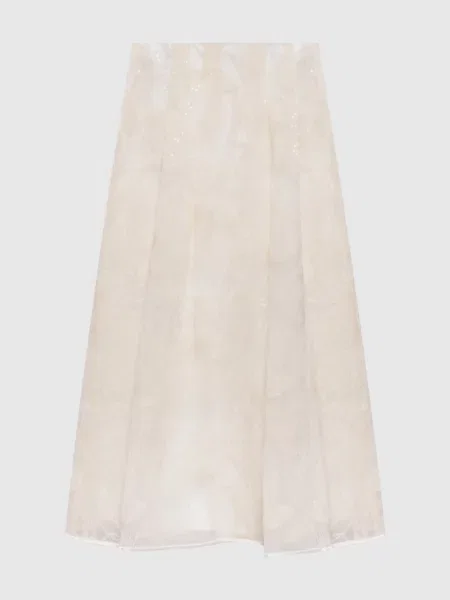 Спідниця міді з вишивкою Peserico біла