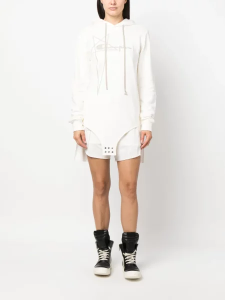 Siuvinėtas džemperis su gobtuvu Rick Owens X Champion balta