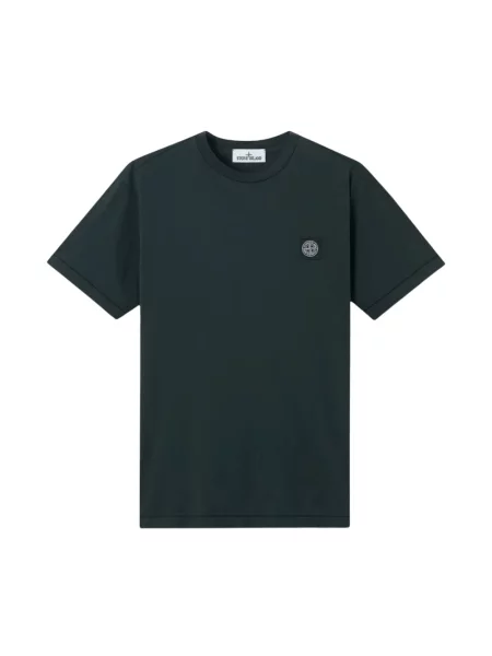 Krótka koszulka Stone Island z krótkim rękawem z kamieniami zielona