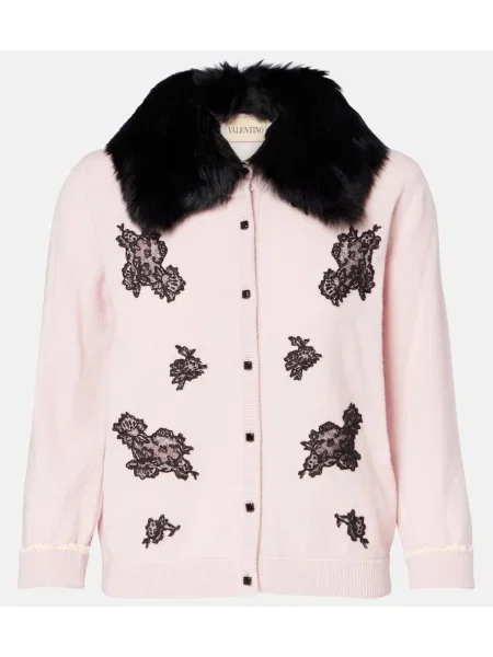 Kardigan Valentino wełniany różowy