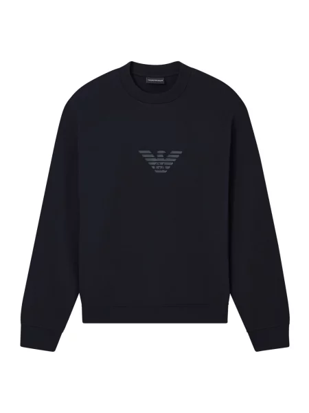 Bluza Emporio Armani z nadrukiem z dżerseju niebieska