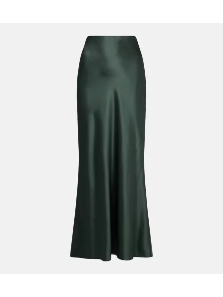 Fusta maxi The Sei din satin verde