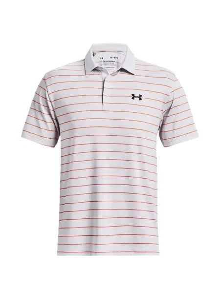Tricou polo Under Armour cu dungi gri