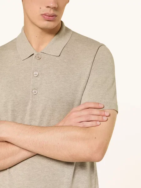 Strellson Koszulka Polo Z Dzianiny Loic beige beżowa