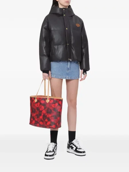 Geantă shopper Apee™ By *a Bathing Ape® cu motiv cu inimi roșu
