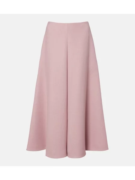 Spódnica midi Dorothee Schumacher z wysoką talią do kolan różowa