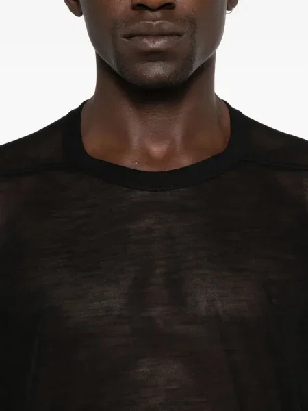 Tricou Rick Owens de lână transparente negru