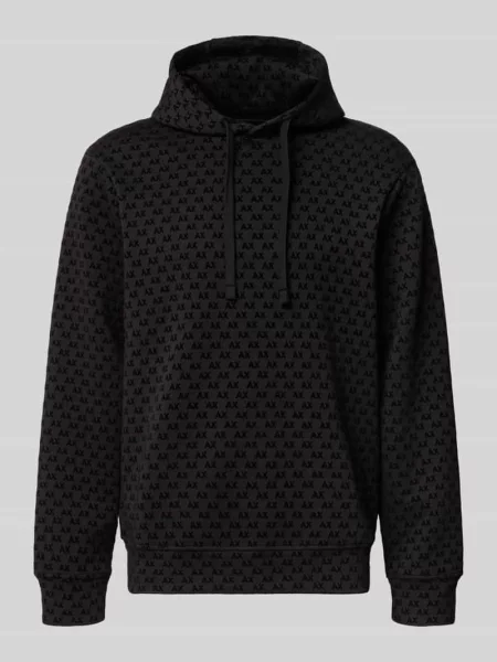 Bluza z kapturem o kroju regular fit z mieszanki bawełny Armani Exchange czarna