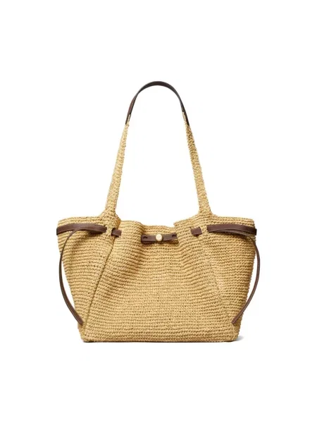 Shopperka Tory Burch skórzana beżowa