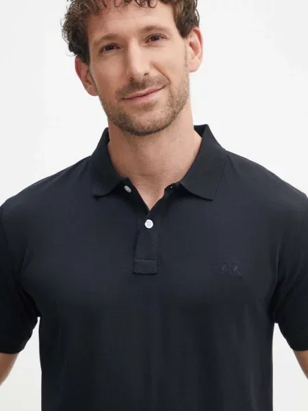 Lindbergh tricou polo barbati negru neted alb