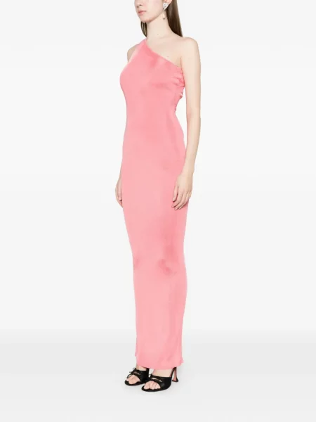 Maxi rochie maxi Self-portrait cu un umăr gol de costum roz