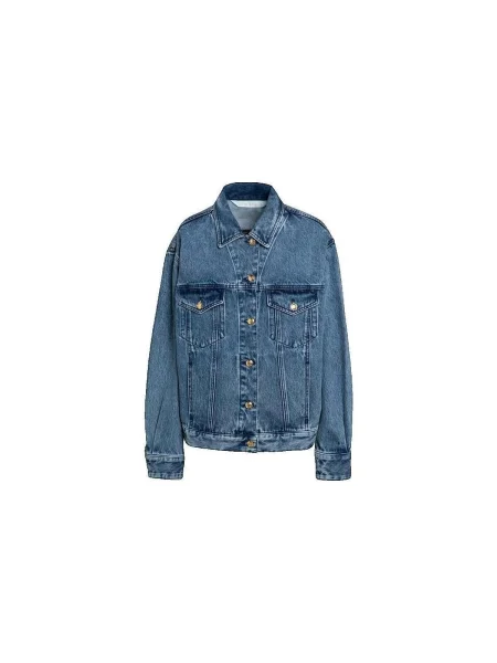 Geacă de blugi Palm Angels cu broderie albastru