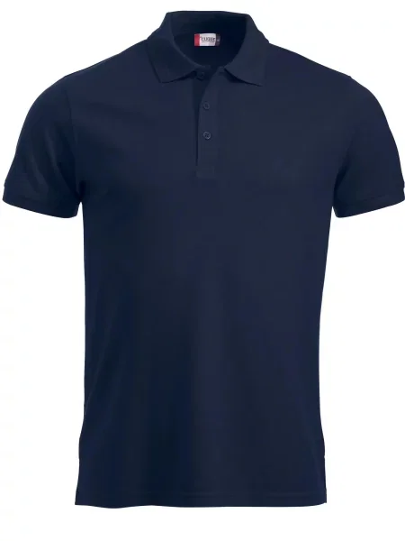 Clique Polo Manhattan dark navy z prążkowanym kołnierzem i ściągaczami niebieska