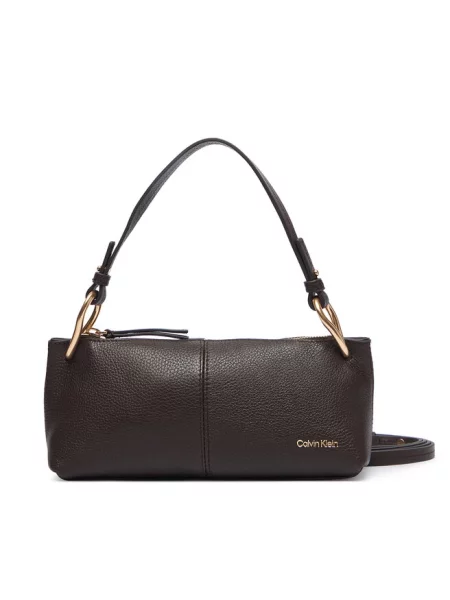 Calvin Klein Torebka Slouchy Leather Small Conv Bag brązowy