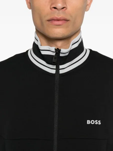 Hanorac cu fermoar Boss cu dungi negru
