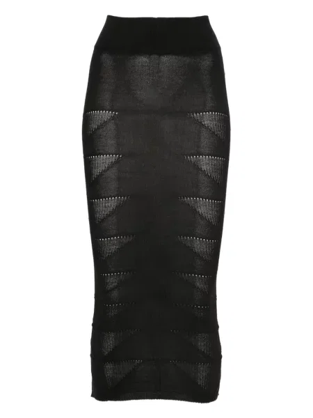 Fustă Rick Owens de lână cu imprimeu geometric