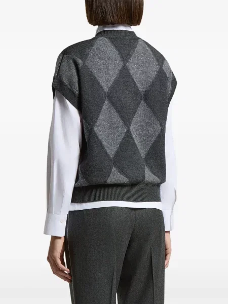 Pulover Peserico cu model argyle gri
