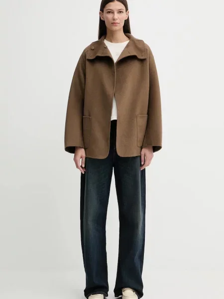 Palton Tommy Hilfiger de lână maro