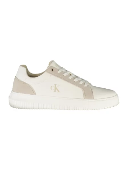 Sneakersy Calvin Klein Jeans chunky płócienne casual białe