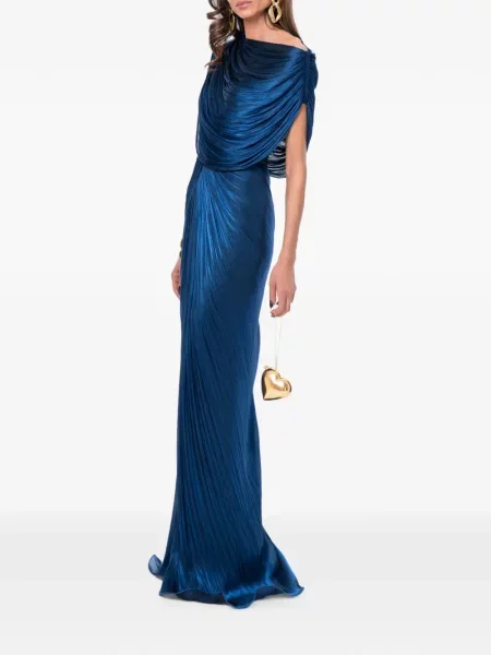 Rochie maxi Ana Radu drapată albastru
