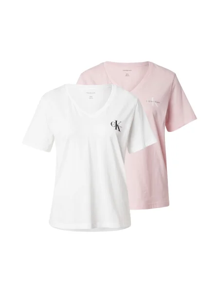 Calvin Klein Jeans Tricou roz / negru alb
