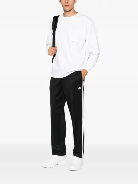 Ριγέ τρέξιμο παντελόνι Adidas με κέντημα μαύρο