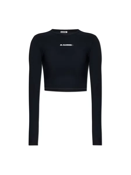 Top Jil Sander z logo czarny
