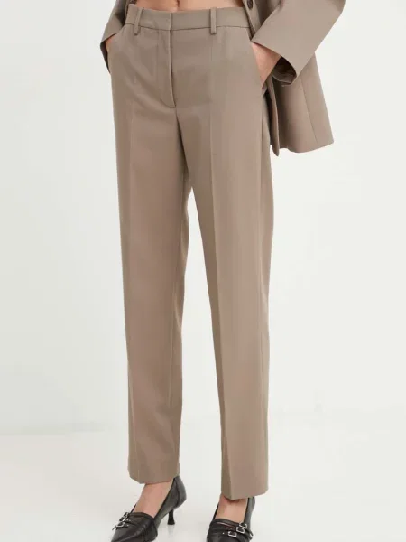 By Malene Birger pantaloni IGDA femei drept high waist maro