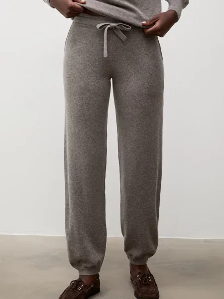 Answear.LAB pantaloni de trening pentru femei din lână maro