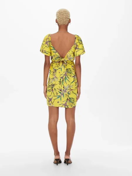 ONLY Rochie RILLA galben muștar / rodie / verde iarbă roșu