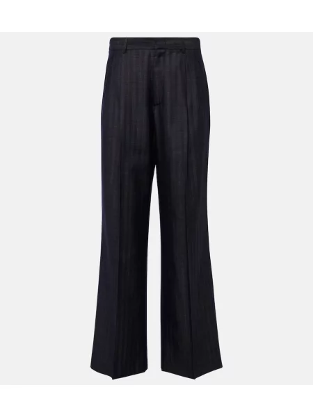 Pantaloni Etro de lână plisate albastru