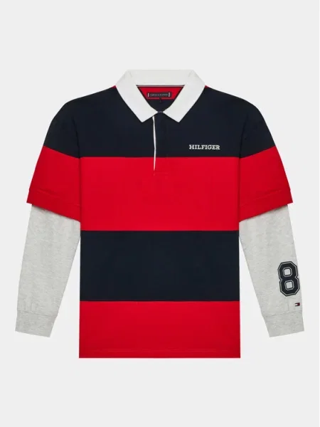 Поло тениска Tommy Hilfiger червено