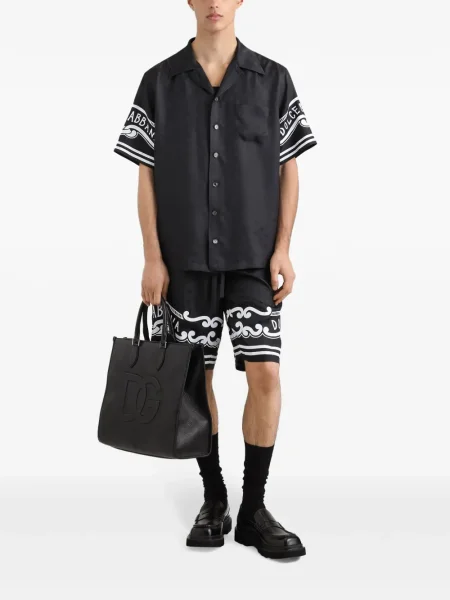 Cămașă Dolce & Gabbana de mătase negru