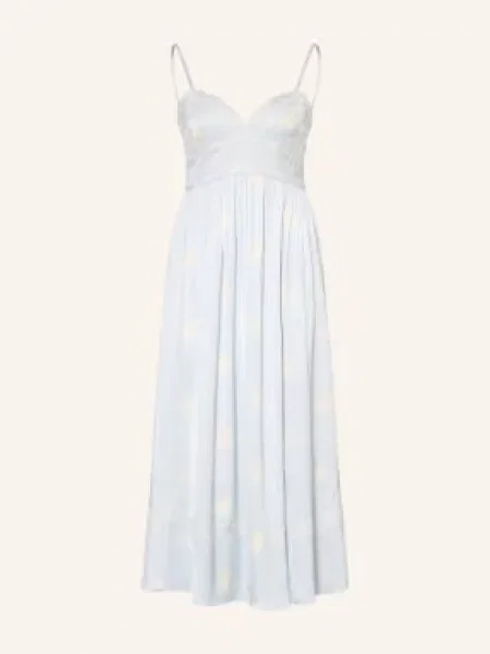 Claudie Pierlot Satyna Sukienka blau beżowa