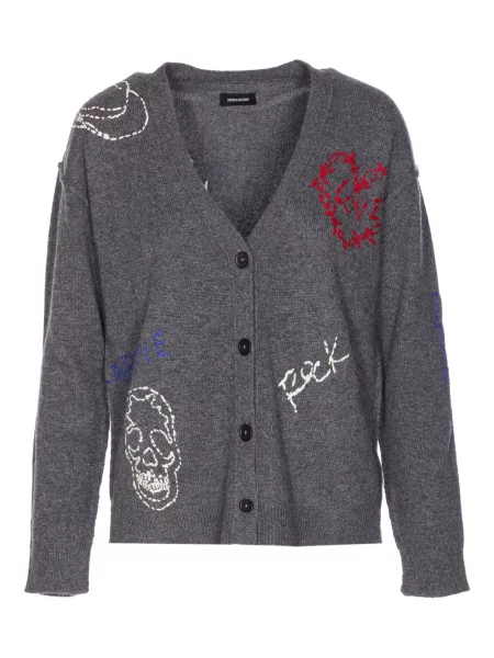 Cardigan Zadig&voltaire din cașmir cu decolteu în V gri