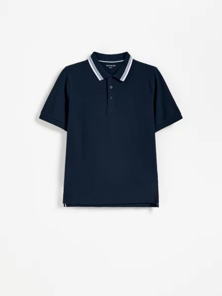Reserved T-shirt polo granatowy